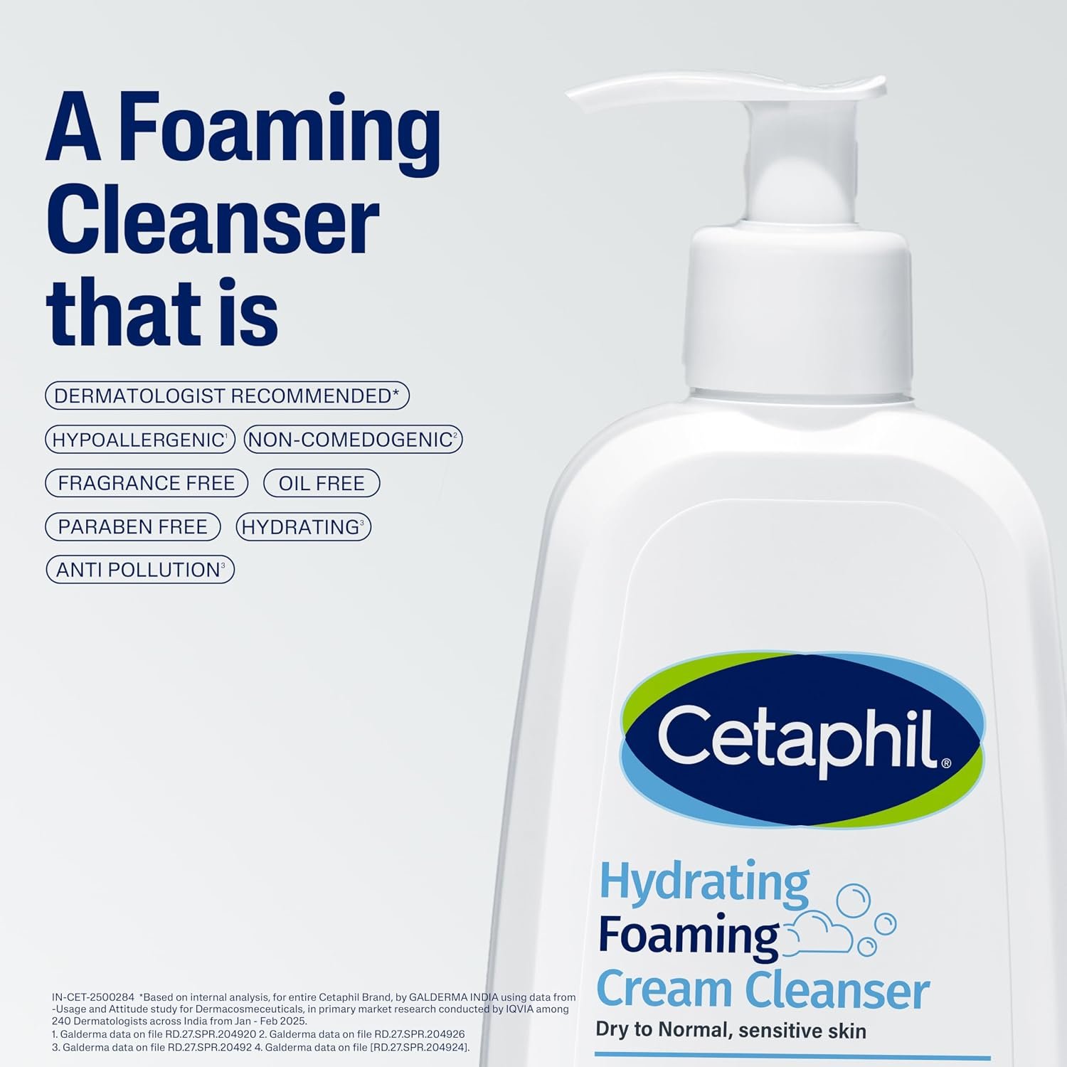 Cetaphil Hydrating foaming Face Wash, Cream to Foam Cleanser 236ml | Niacinamide, Pro-Vitamin B5 & and Aloe for Gentle Cleansing thumbnail