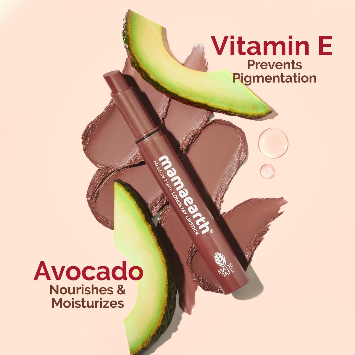 Mamaearth Moisture Matte Longstay Lipstick With Avocado Oil & Vitamin E For 12 Hour Long Stay-09 Espresso Brown - 2 G thumbnail