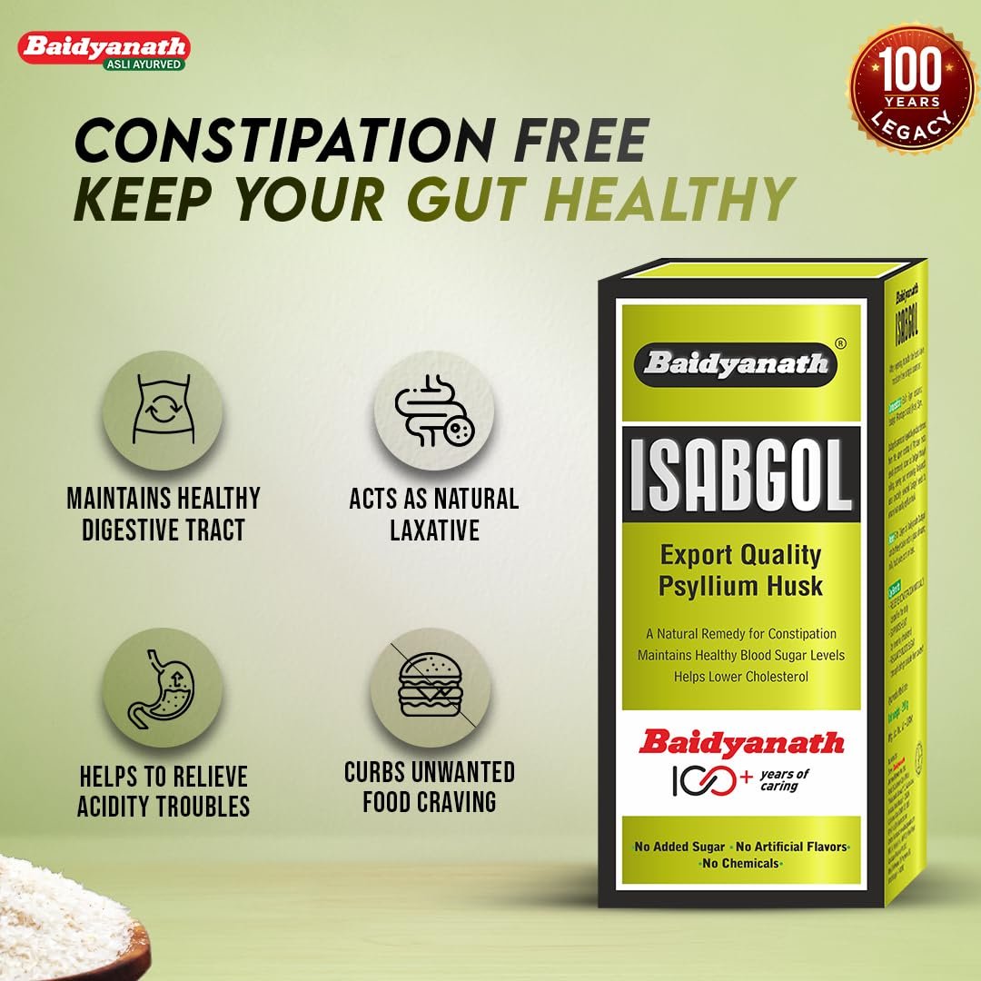 Baidyanath Asli Ayurved Isabgol - Psyllium Husk Powder - 200Grams thumbnail
