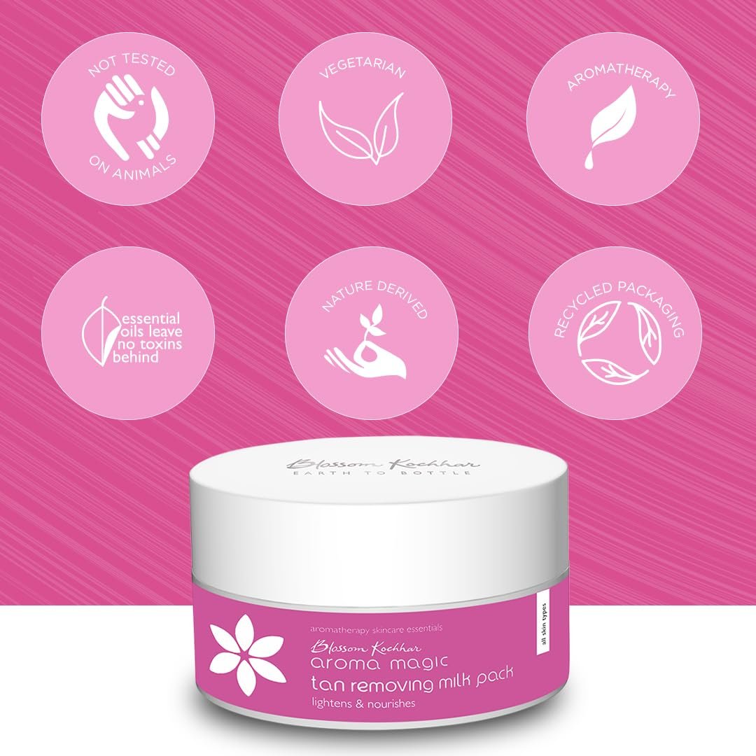 Aroma Magic Tan Removing Milk Pack with Papaya & Honey Extract | Buttermilk & Soya Protein Blend | Skin Brightening| Repairs & Protect Skin cells| Men & Women | ALL Skin Types | 35gm thumbnail