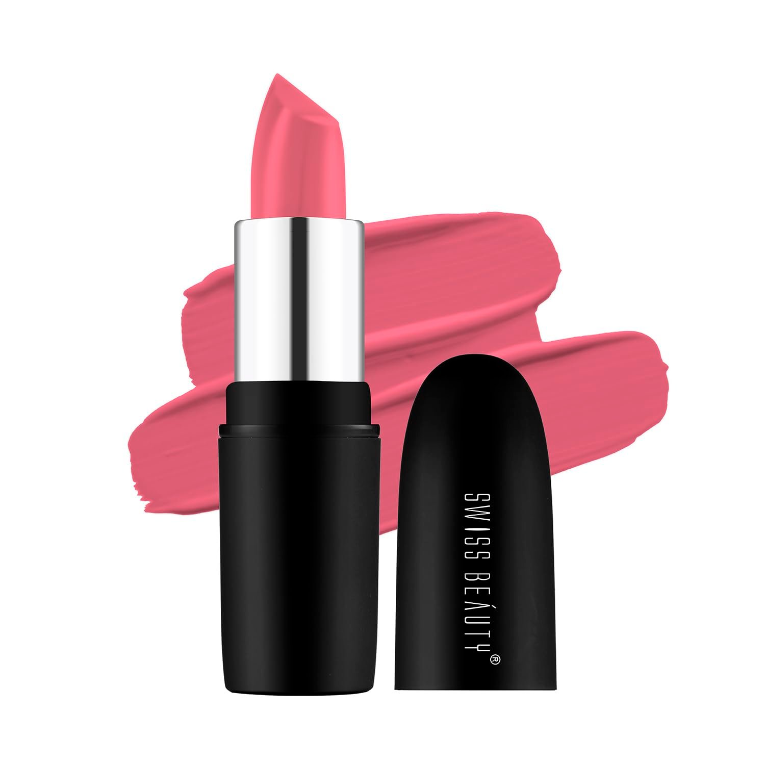 Swiss Beauty Pure Matte Creamy Lipstick | Non-drying, Highly pigmented Lipstick | Shade- Peach, 3.8gm|
