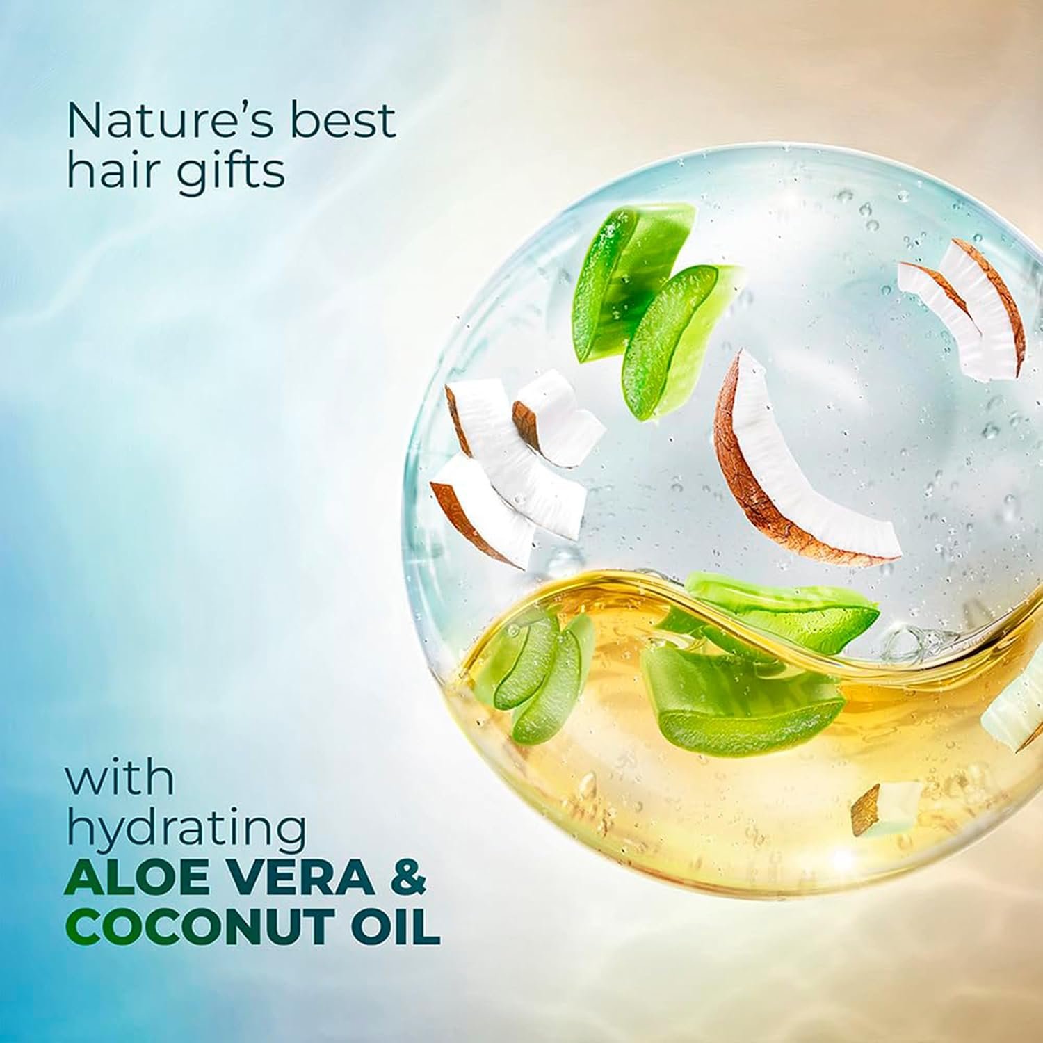 Sunsilk Coconut Oil & Aloe Vera Bouncy Volume Oil Blends Shampoo | Volume Shampoo | With No Added Parabens | 195 ML thumbnail