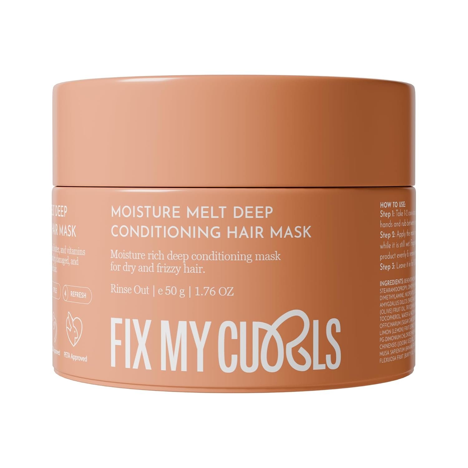 Fix My Curls Moisture Melt Deep Conditioning| Hair Mask for Dry, Damaged, and Chemically Treated Hair| 8 Magical Oils, Shea Butter, Vitamins| Pro-Keratin Bond Repair | 50G