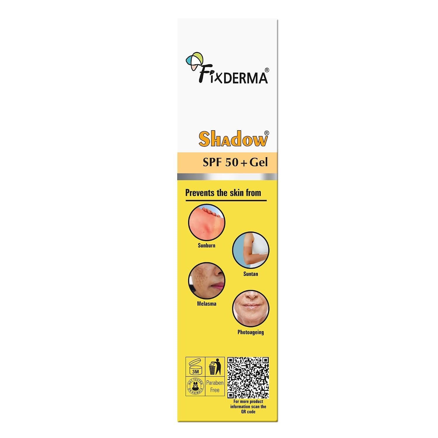 Fixderma Shadow Sunscreen SPF 50+ PA+++ Gel | Sunscreen SPF 50 for Oily, Acne Prone & Normal Skin | Broad Spectrum & UVA & UVB Protection | Lightweight | No White Cast | For Unisex - 75G thumbnail