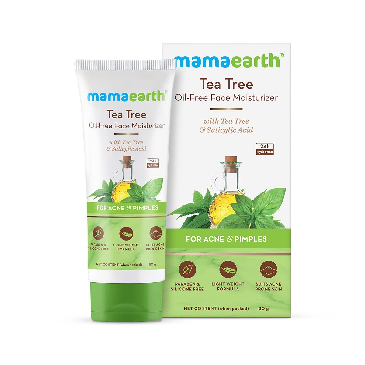 Mamaearth Tea Tree Oil-Free Moisturizer For Face / 80g