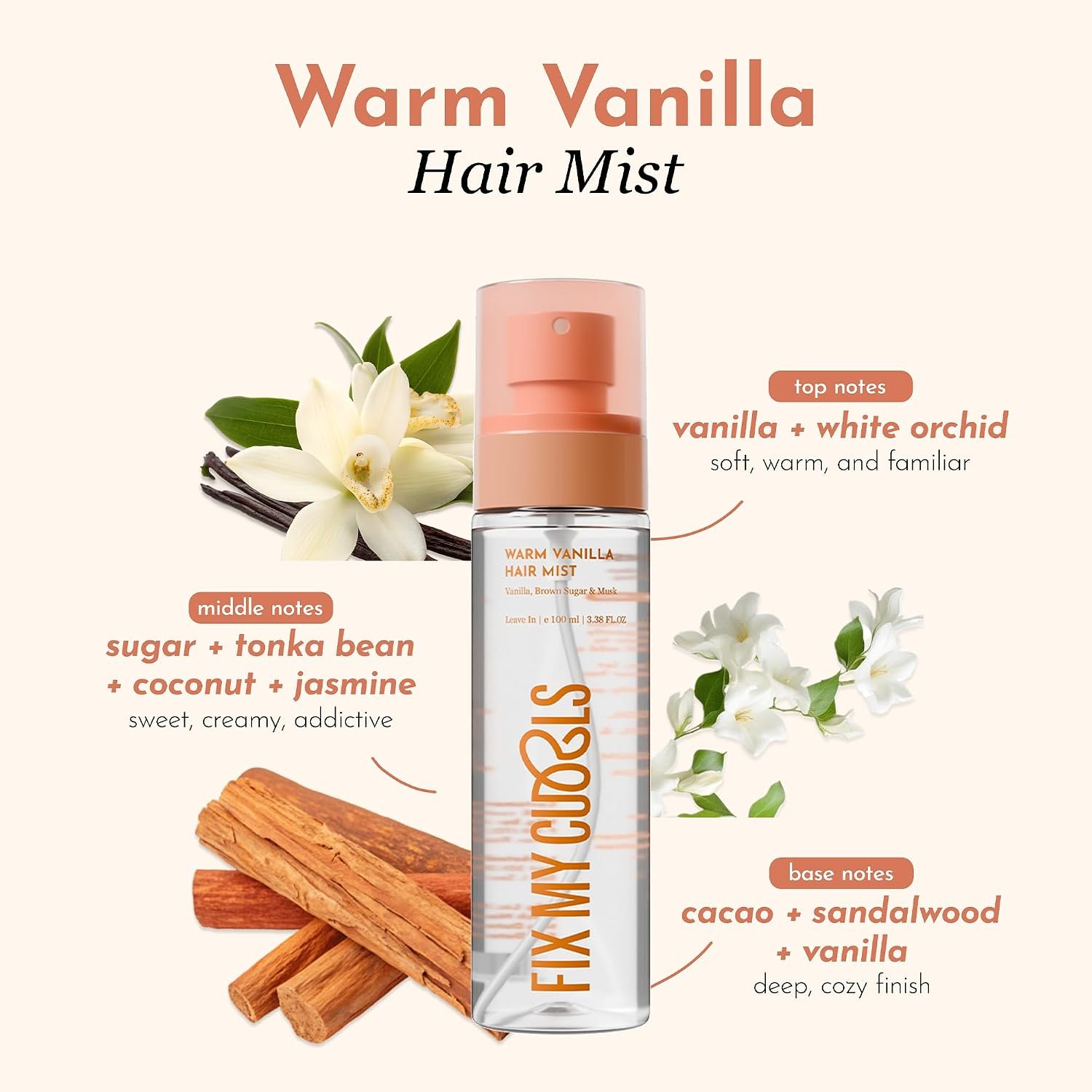 Fix My Curls Hair Mist Trio | Warm Vanilla, Crystal Aqua, Floral Bouquet | 100ml Each thumbnail