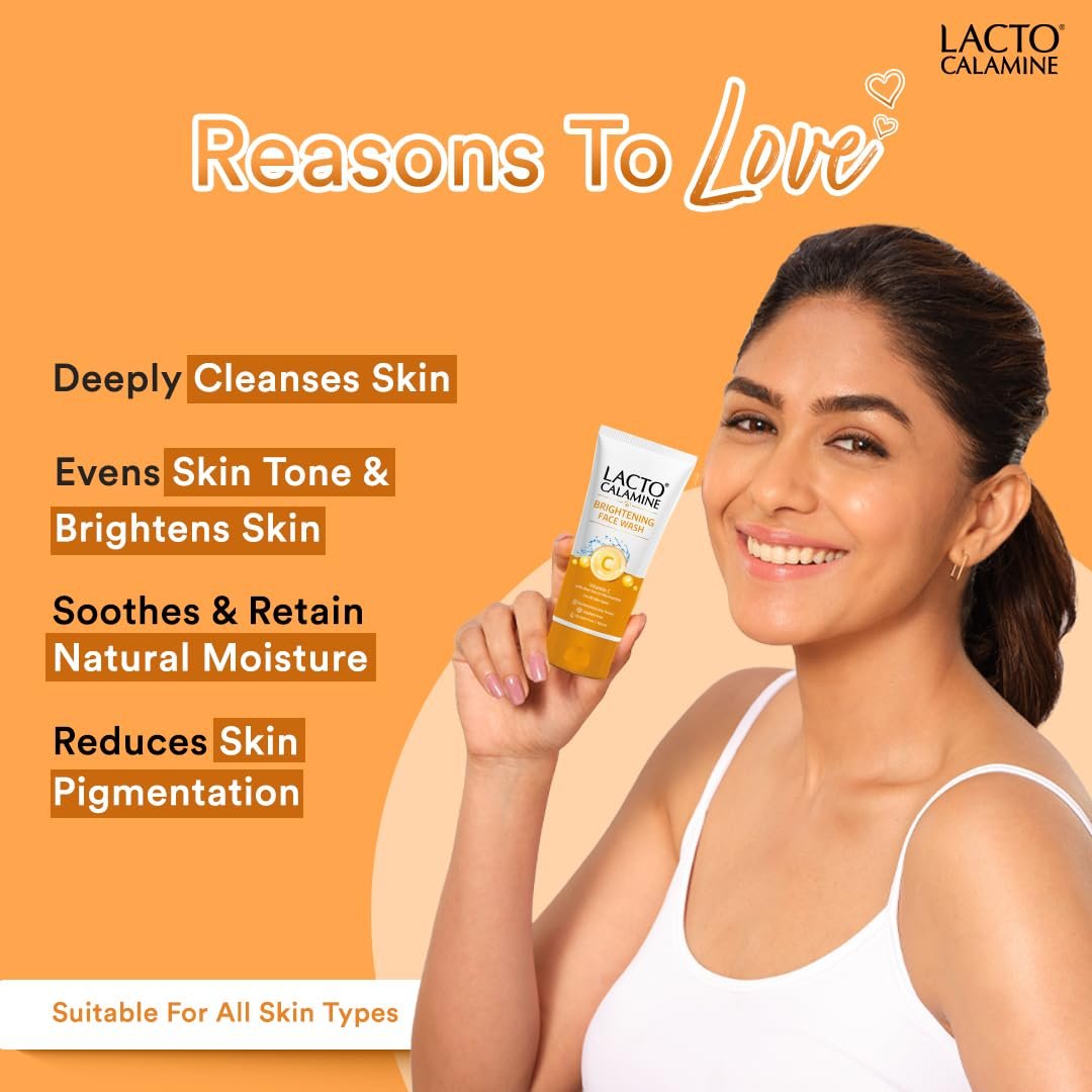 Lacto Calamine Vitamin C Face Wash | Pack of 1 x 100ml | Aloe Vera & Niacinamide Face Wash for Glowing Skin | thumbnail