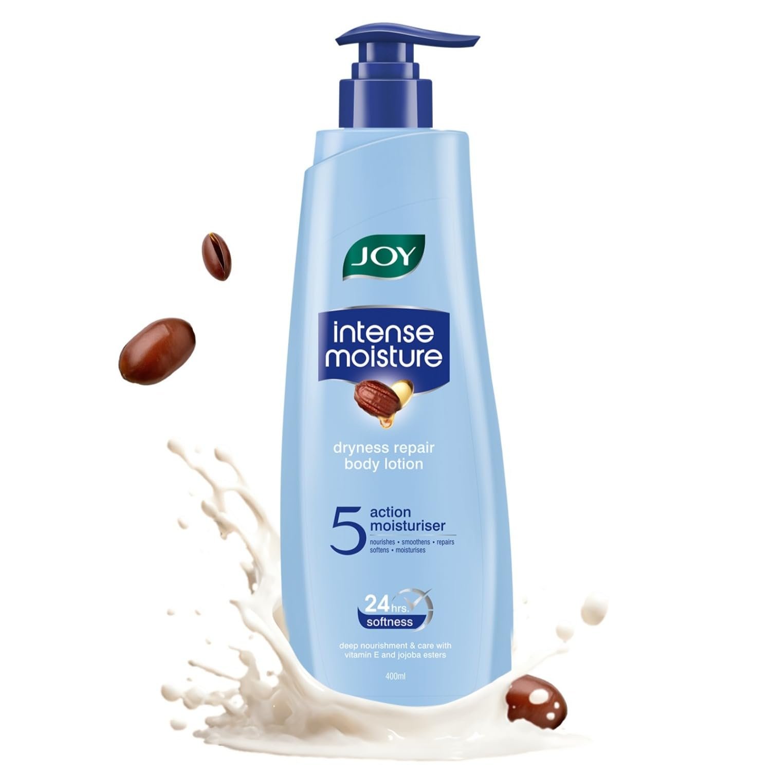 Joy Intense Moisture Winter Body Lotion 400ml | With Shea Butter, Jojoba & Vitamin E | For Normal to Dry Skin | Dryness Repair & 24 Hour Softness | Non Sticky & Non Greasy