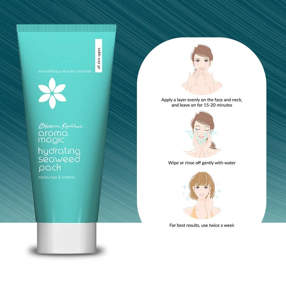 Aroma Magic Hydrating Seaweed Multi-use Face Pack| with lotus leaf, Vitamin C & E | For Instant Hydration| | Detoxify, Oxygenate & Delay Signs of Aging |for Men & Women |All Skin Types|100gm thumbnail