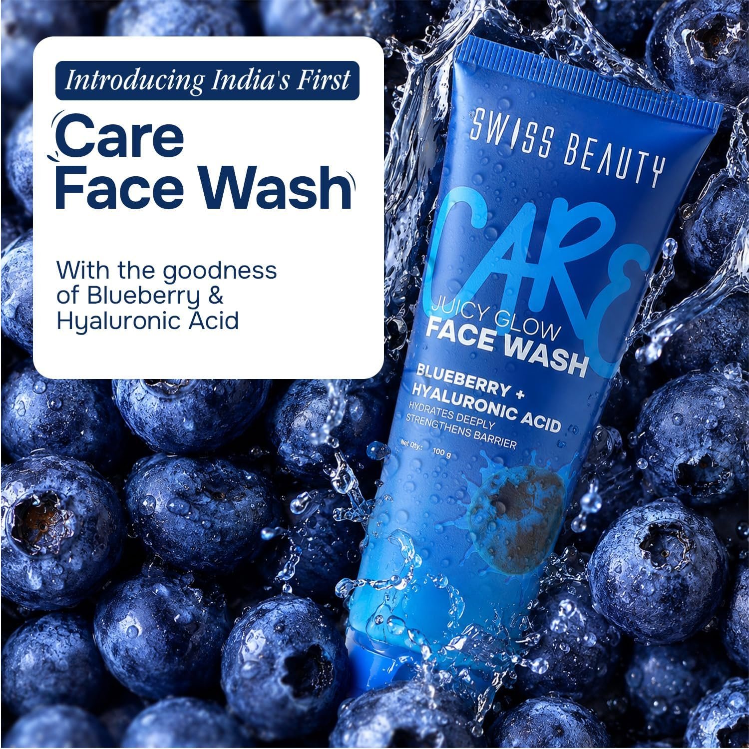 Swiss Beauty Care Juicy Glow Face Wash | Blueberry + Hyaluronic Acid| Removes Dirt & Grime | Thick, Gel-Based Texture |Improves Skin Texture | Deeply Nourishes | Gently Exfoliates thumbnail