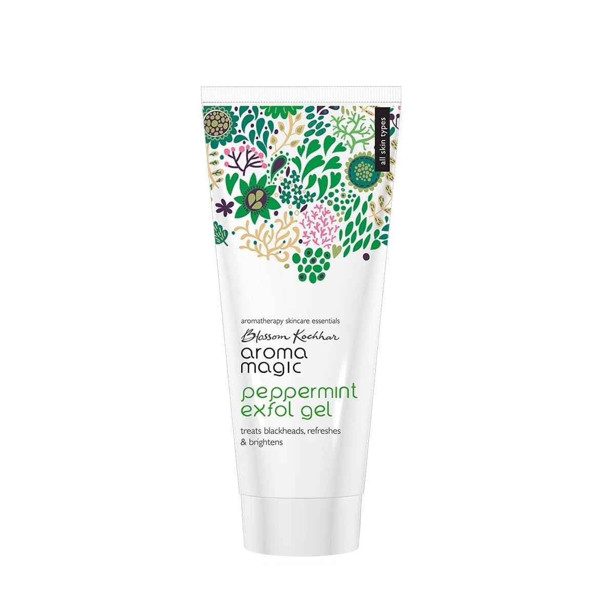 Aroma Magic Peppermint Exfol Gel | Treats blackheads, clears pores, brightens, hydrates With vegetable glycerine, aloe Vera gel, peppermint & lavender essential oils, lemon extract | 100ml