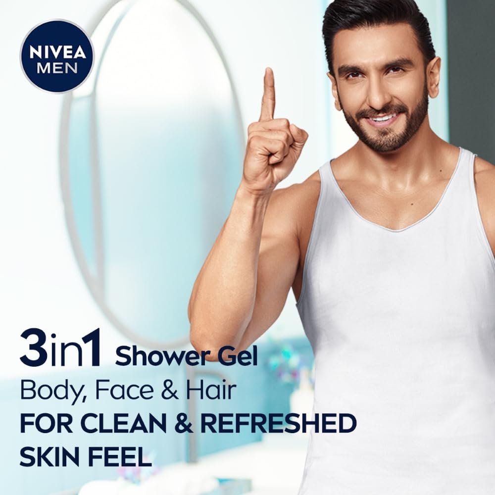 NIVEA Men Body Wash, Active Clean with Active Charcoal, Shower Gel for Body, Face & Hair, 250 ml thumbnail