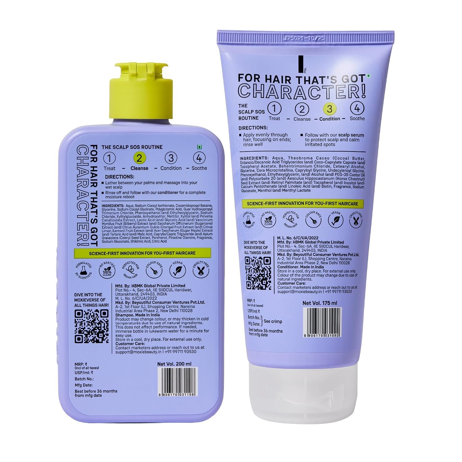 Moxie Beauty Scalp SOS Wash Duo Dandruff Scalp Care 200ml + 175ml Piroctone Olamine, AHA Complex, Cocoa Butter & Biotin | Dandruff care, scalp cleansing & deep hydration thumbnail
