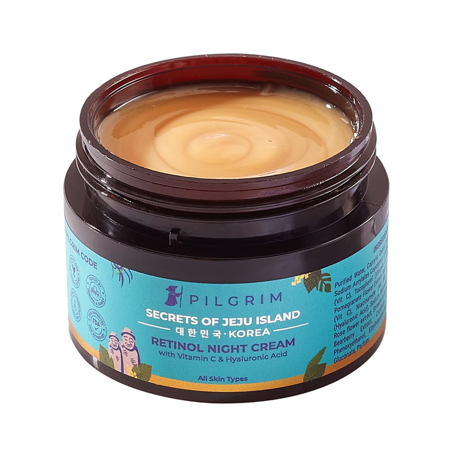 PILGRIM Korean Retinol Anti Aging Night Cream with Hyaluronic Acid & Vitamin C | Anti Aging Cream for Oily & Dry Skin | For Men & Women 50gm + White Lotus Day Cream 100gm thumbnail