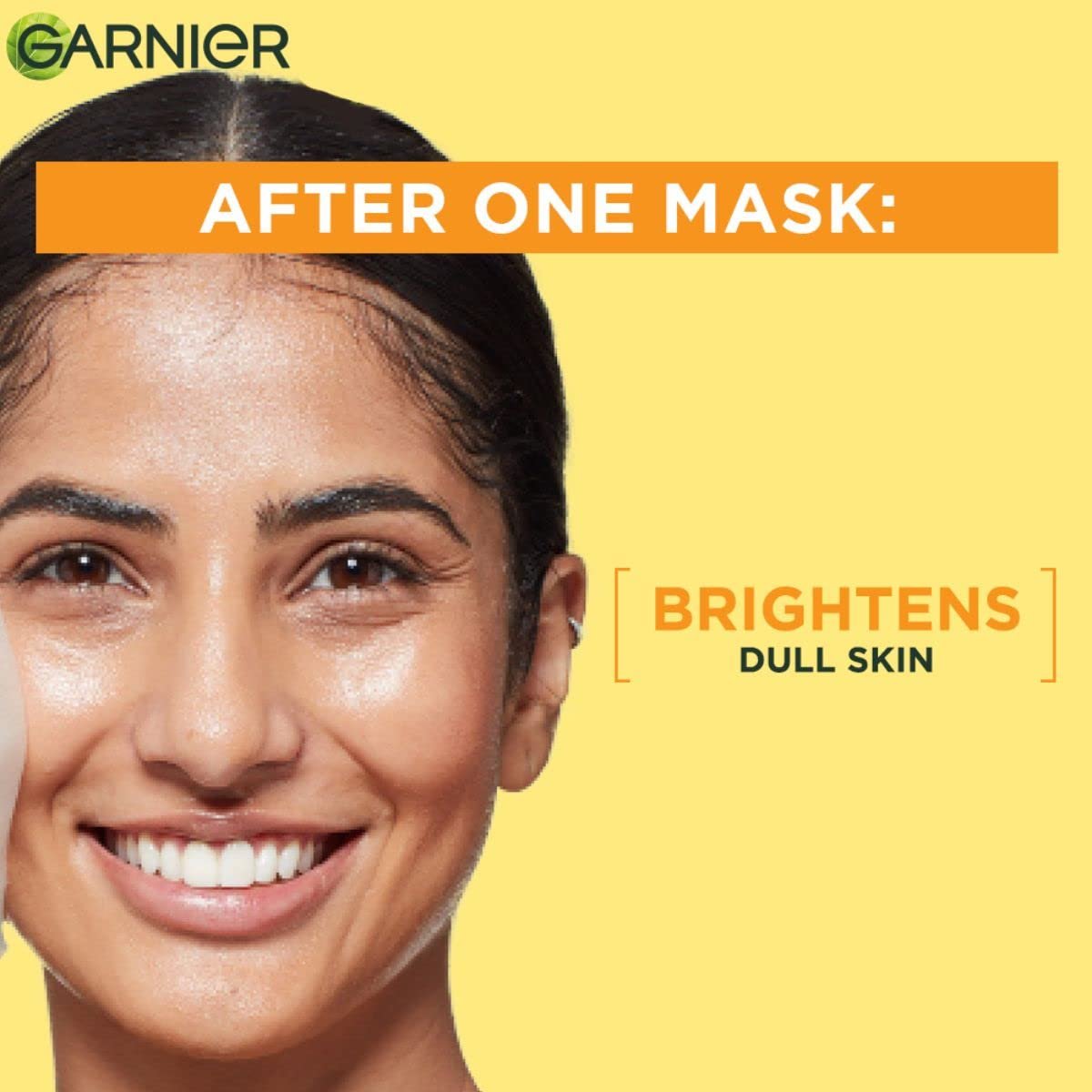 Garnier Vitamin C Sheet Mask, Hydrating, Brightening & Anti-Dark Spots, boosts the skin's overall glow reduces dark spots |28g thumbnail