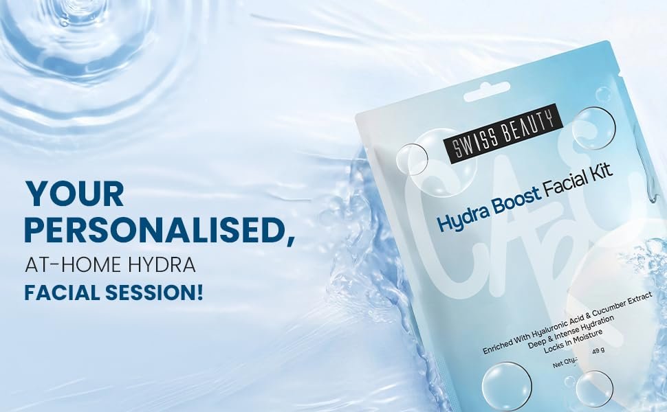 Swiss Beauty Care Hydro Boost Facial Kit | Plump Skin In 6 Steps | With Hyaluronic Acid & Cucumber Extract | Deeply Hydrates & Nourishes | 49g thumbnail