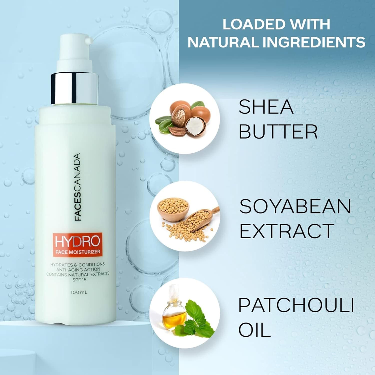 FACES CANADA Hydro Face Moisturizer – Lightweight Hydrating Face Cream for Soft & Smooth Skin, 100ml thumbnail