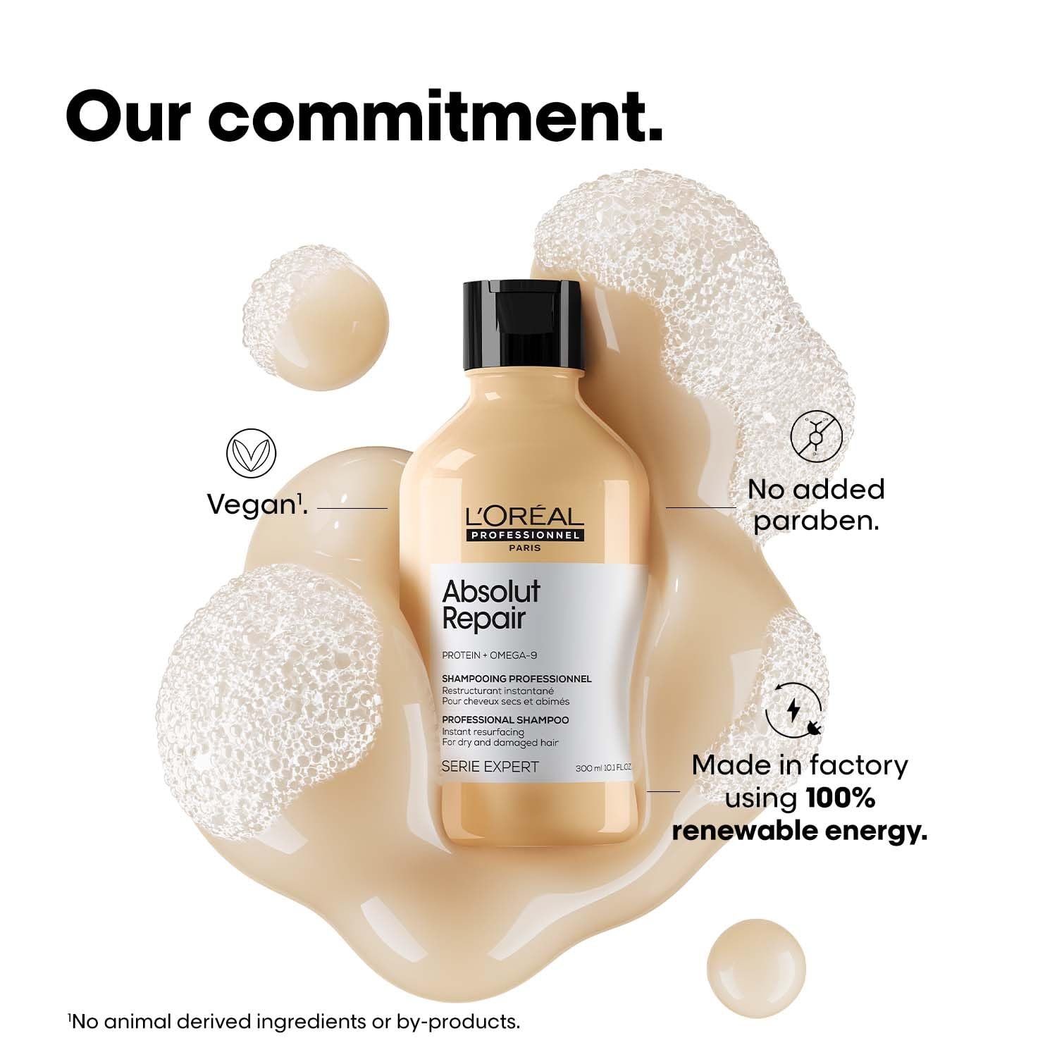 L'Oréal Professionnel Absolut Repair Shampoo & Mask for Dry & Damaged Hair - 300ml+250ml | Professional Routine for Strenghthening & Repairing Hair, Protein & Omega-9, For Men & Women thumbnail