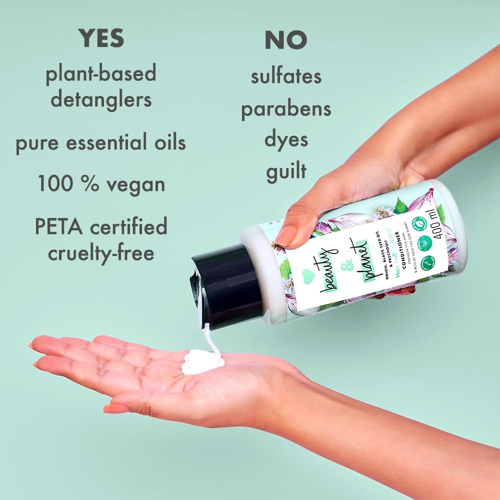 Love Beauty & Planet Onion, Black Seed & Patchouli Hairfall Control Conditioner | Natural Conditioning Formula for Soft, Smooth & Manageable Hair | Sulfate-Free & Paraben-Free | 200ml thumbnail