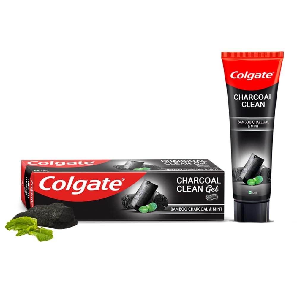 Colgate Charcoal Clean Black Gel Toothpaste, 120g, Bamboo Charcoal and Wintergreen Mint for a Clean Mouth Experience(Bad Breath Treatment) thumbnail