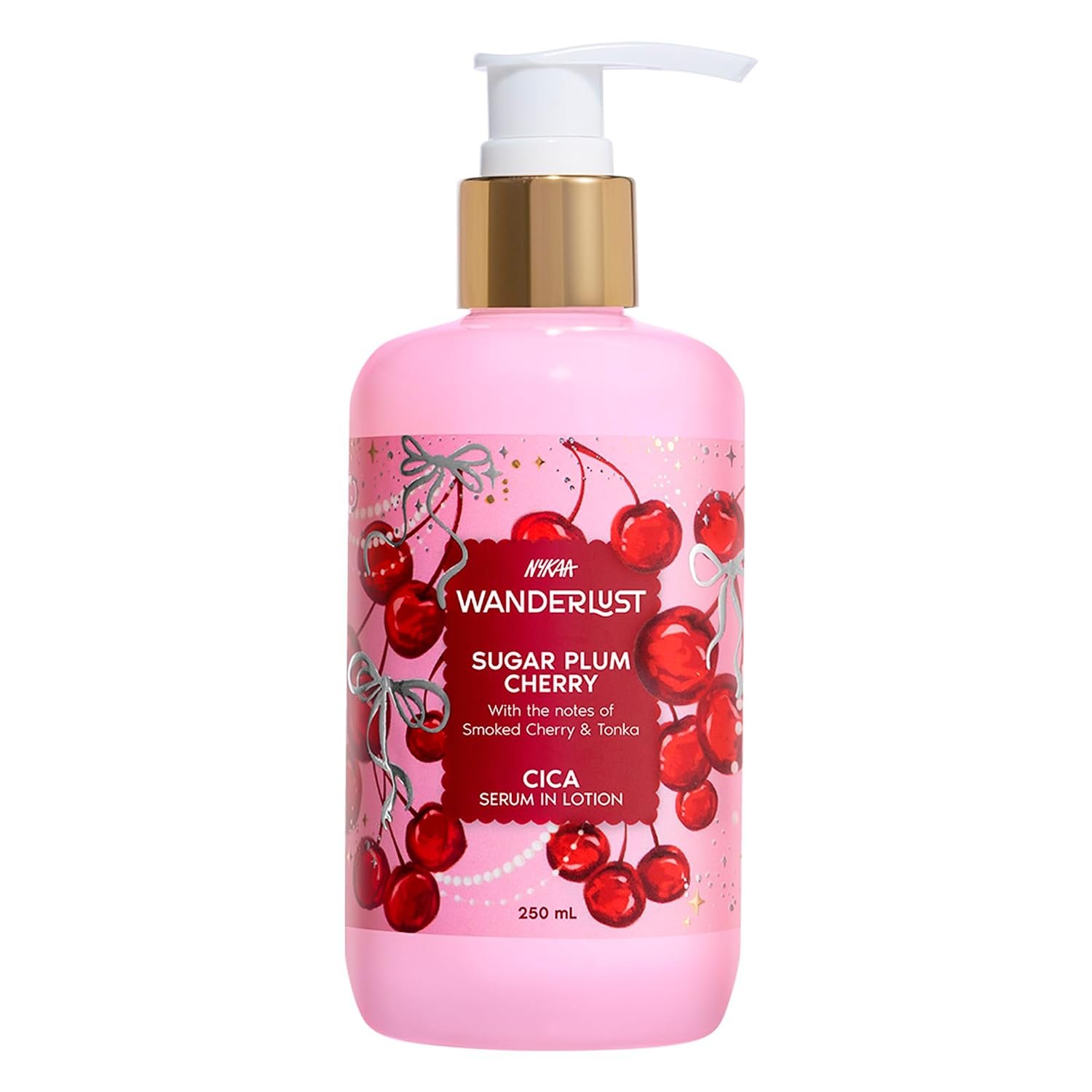 Nykaa Wanderlust Sugar Plum Cherry Moisturising Body Lotion, 250 ml |Cherry & Raspberry | Lightweight, Long-Lasting Moisturisation| Vegan, Paraben-Free I Suitable for All Skin Types thumbnail