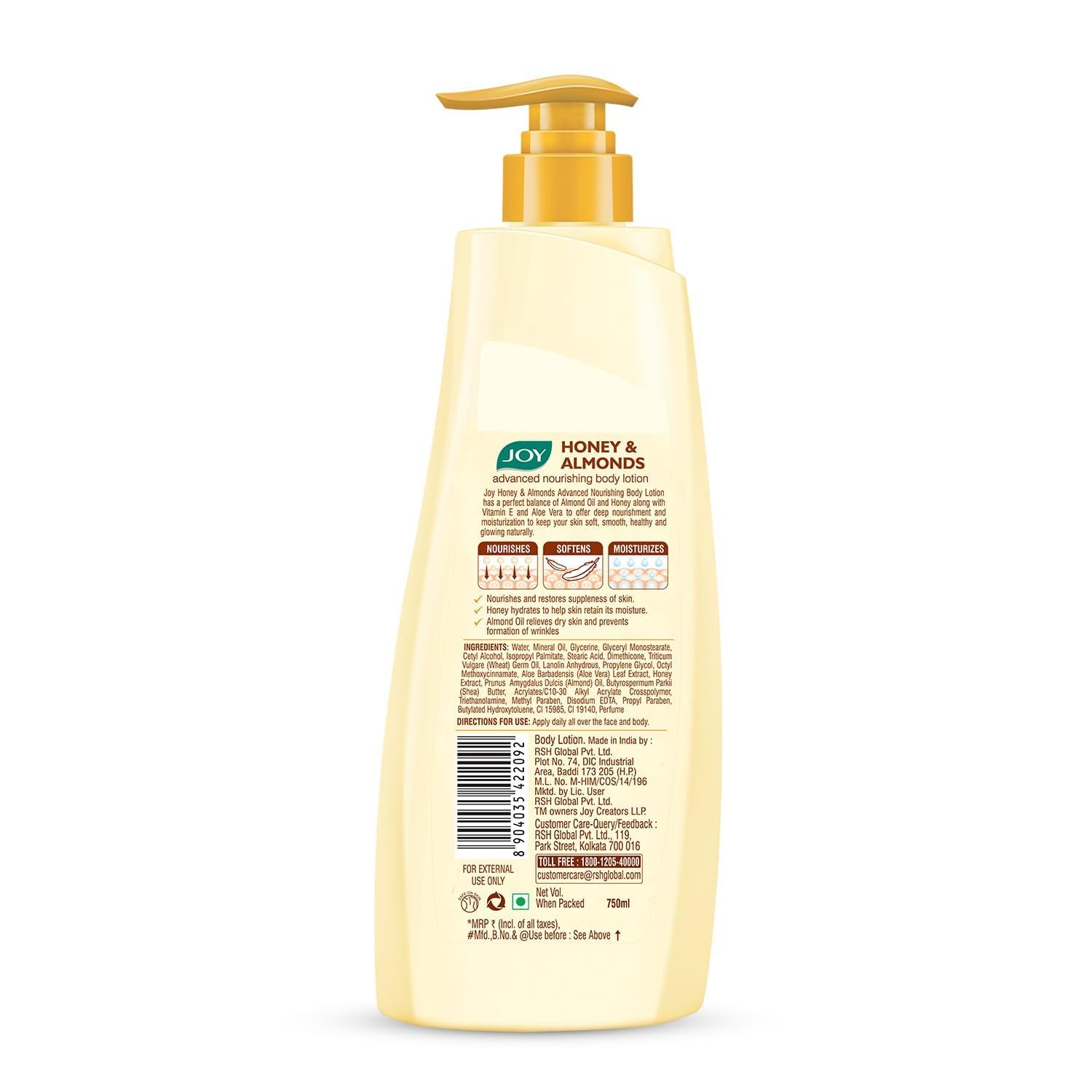 Joy Honey & Almonds Advanced Nourishing Lightweight Winter Body Lotion 750ml | Enriched With Shea Butter | Natural Sunscreen Filters | 48 Hour Moisture, Suitable for Normal to Dry Skin thumbnail