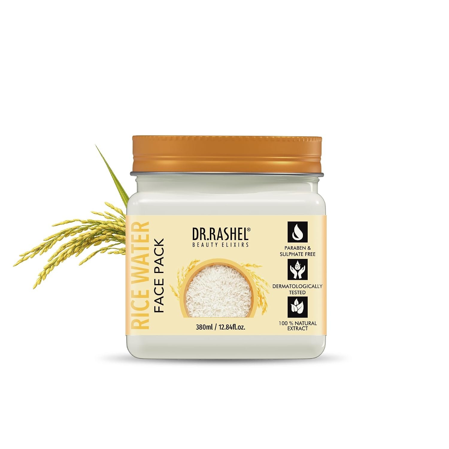 Dr. Rashel Rice water Moisturizing Face Pack For Men & Women With Goodness of Alovera Extract & Glycerin | Hydrating & Moisturizer Face Pack | | | For All Skin Types (380 Ml)
