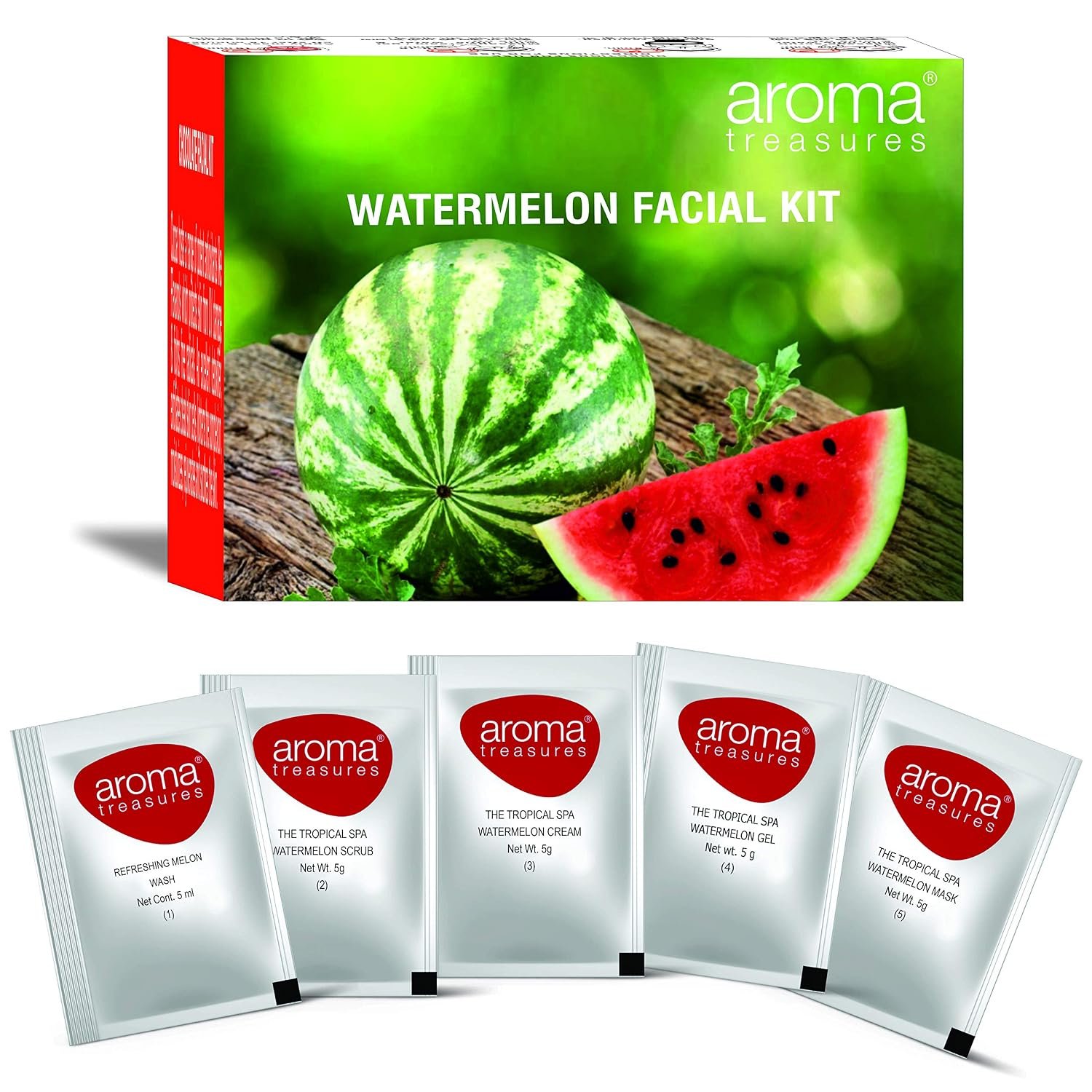 Aroma treasures Watermelon Facial Kit for all skin type (One time use kit) thumbnail