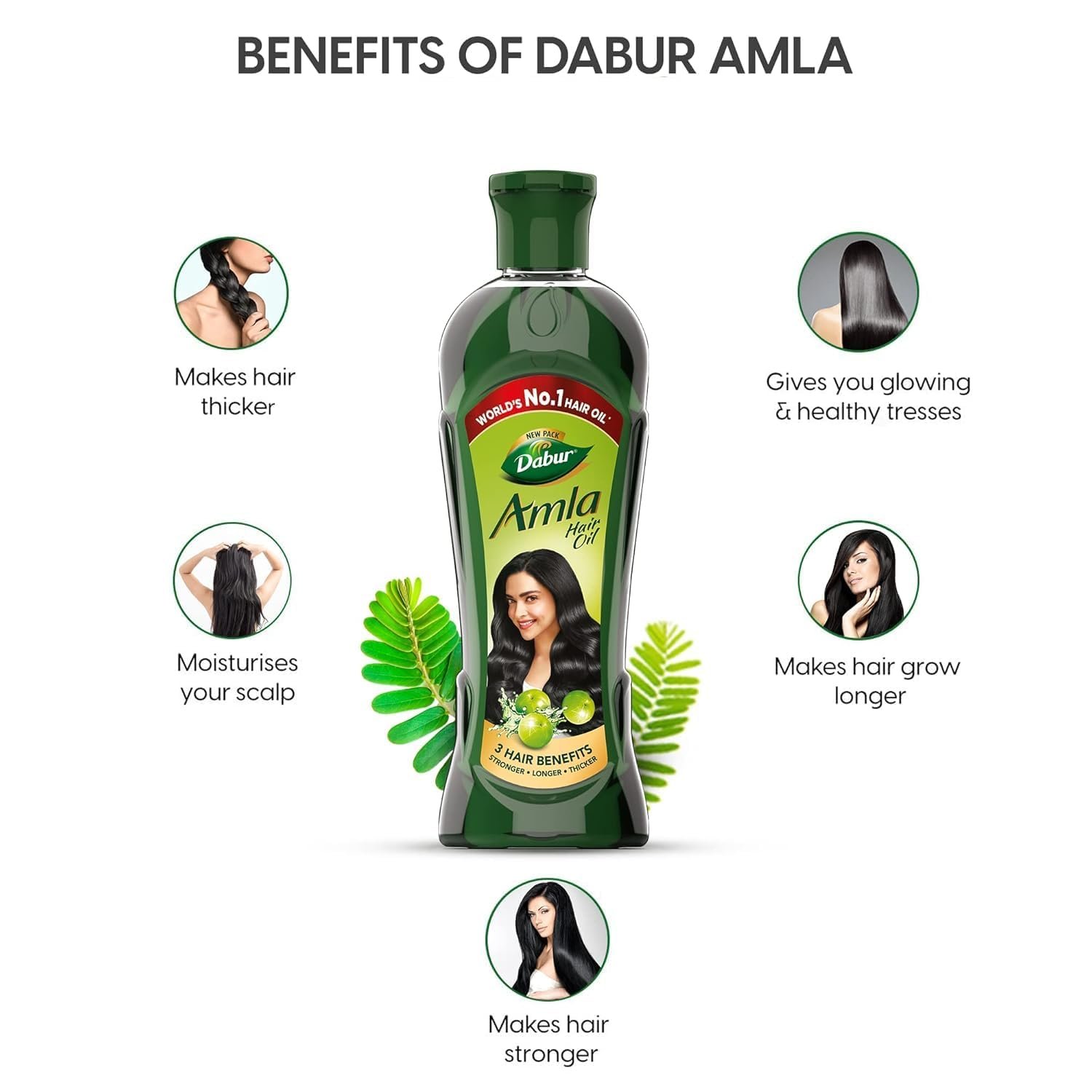 Dabur Amla Hair Oil | Nourishing Hair Oil for Strong, Long & Thick-Looking Hair | Helps Condition & Strengthen Hair | 550ml thumbnail