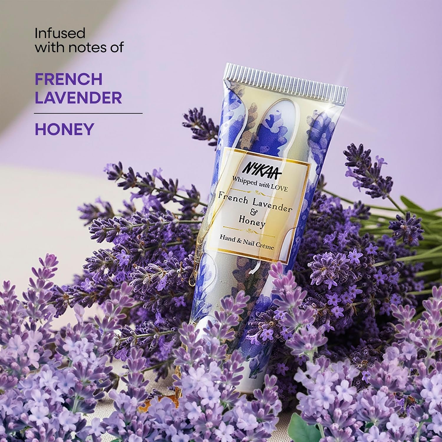Nykaa French Lavender & Honey Hand & Nail Crème, 30ml| With Avocado, Almond Oil, Jojoba Oil & Hyaluronic Acid| Moisturises & Nourishes Skin| Combats Dryness| Non-Greasy & Non-Sticky Formula thumbnail