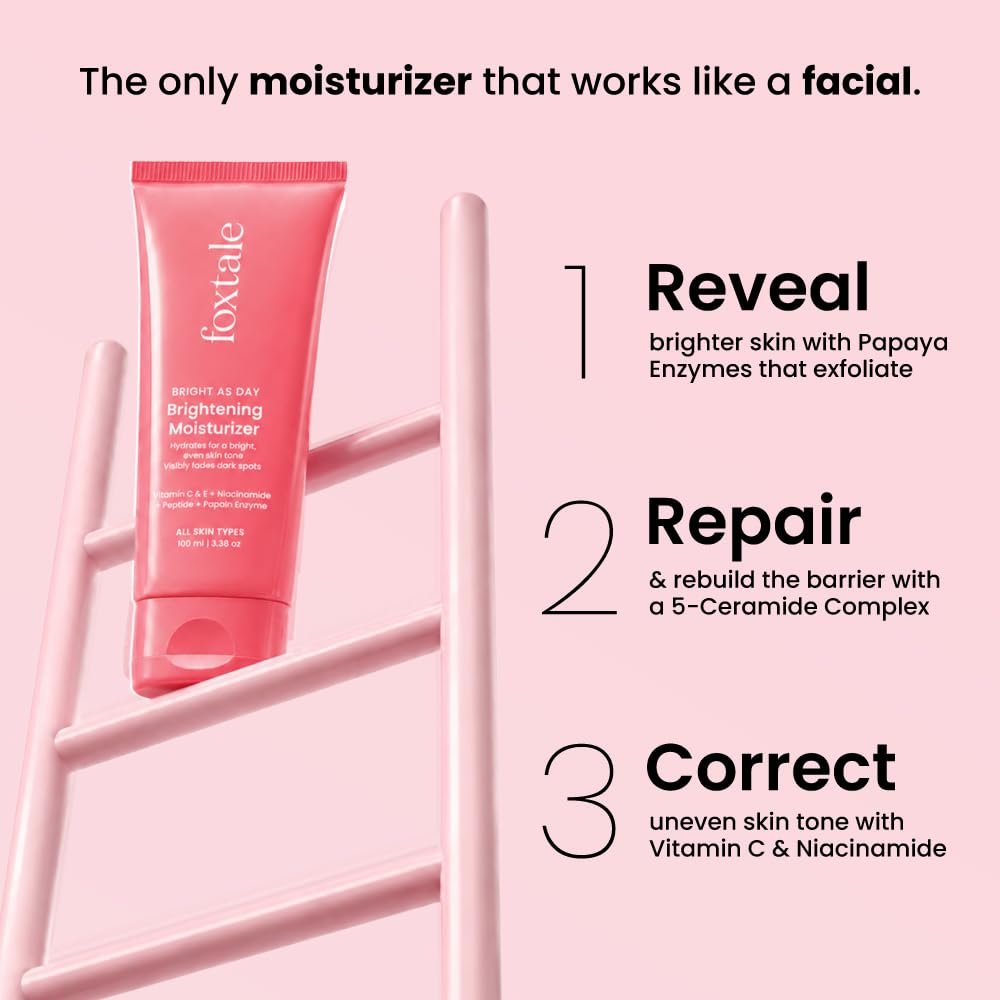 Foxtale Lightweight Brightening Face Moisturiser with Vitamin C & Niacinamide |Brightens & Evens Skin Tone, Fades Dark Spots & Deeply Hydrates | for Normal to Dry Skin | for Men & Women | 50 thumbnail