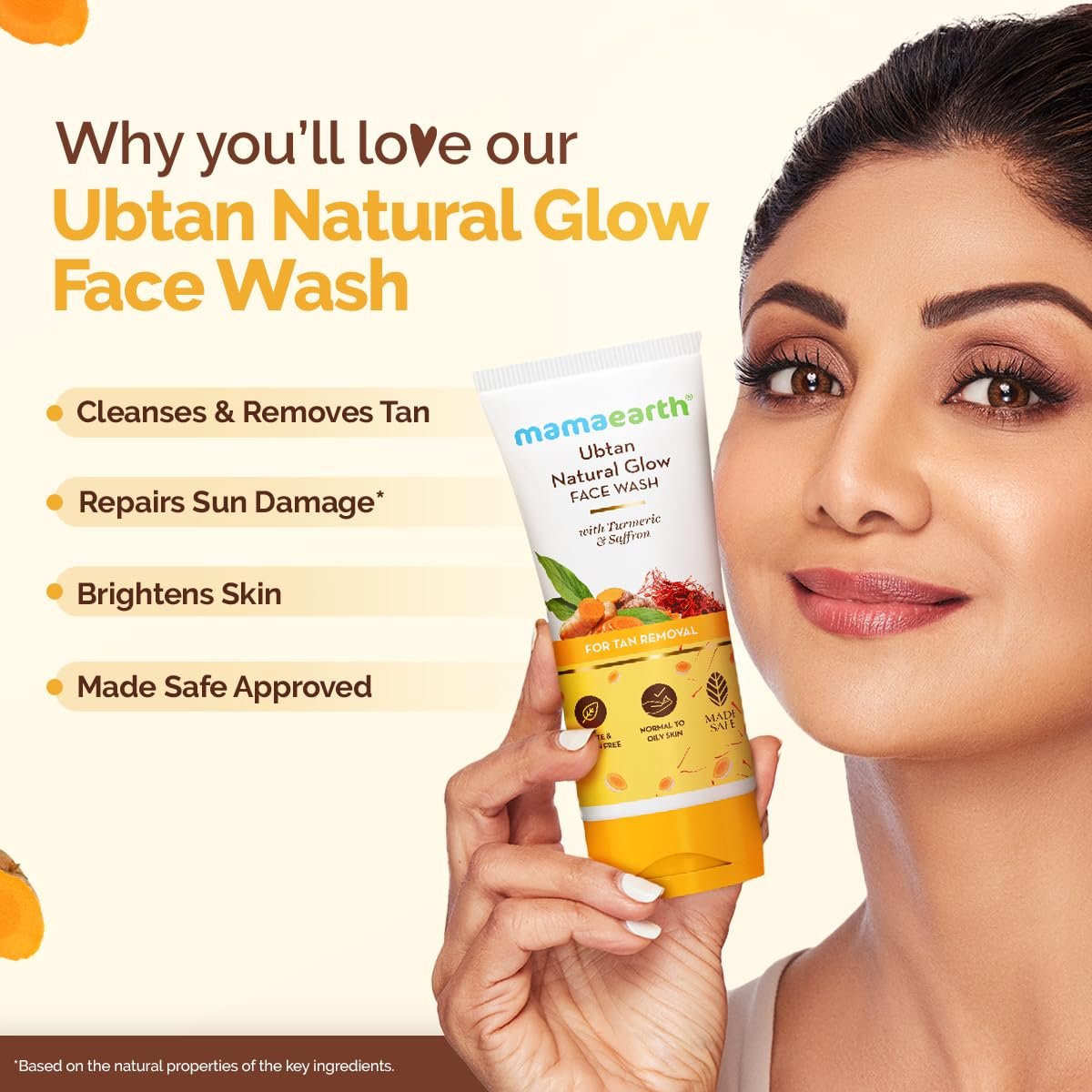 Mamaearth Ubtan Natural Glow Face Wash with Turmeric & Saffron for Tan Removal – 200 ml thumbnail