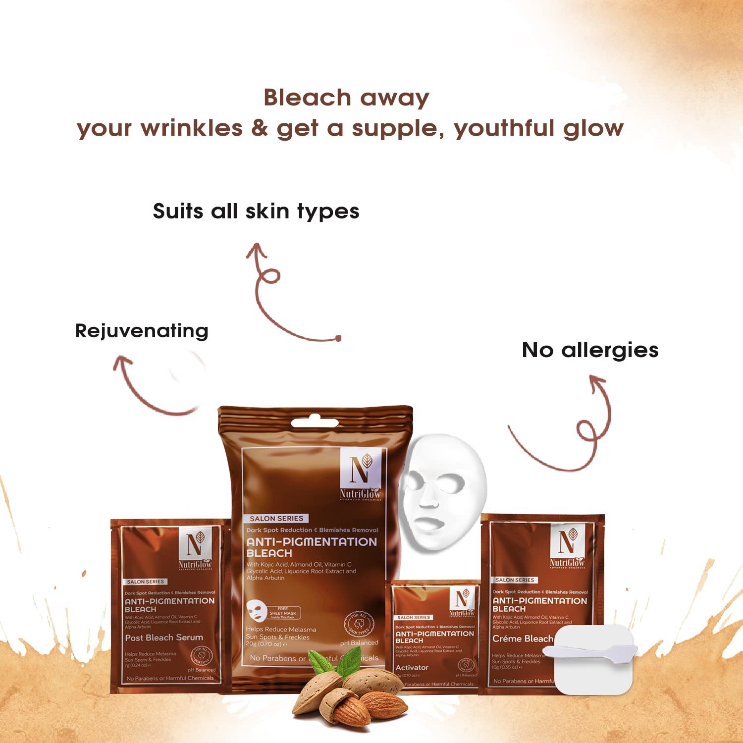 NutriGlow Advanced Organics Anti-pigmentation Bleach for Lightening & Brightening (6 in 1) thumbnail