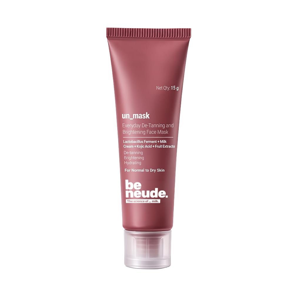 Be Neude un_mask Instant De-Tanning, Hydrating & Brightening Face Mask | Dry Skin-Friendly Facial Mask for Smooth, Soft & Radiant-Looking Skin | 15ml thumbnail
