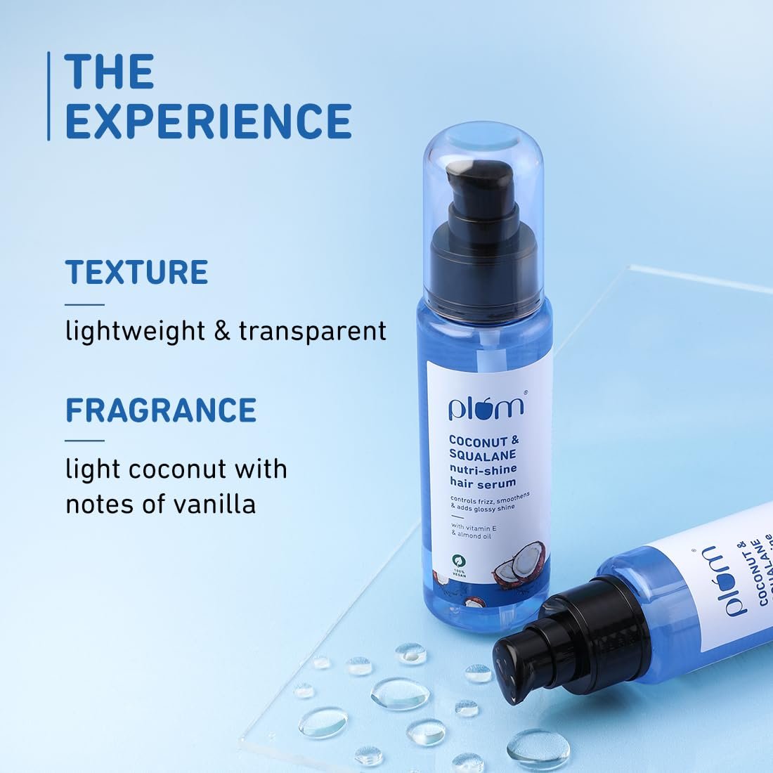Plum Coconut & Squalane Nutri-Shine Hair Serum | Frizz Control & Instant Shine | Enriched with Vitamin E & Almond Oil | Coconut-Vanilla Fragrance | 75ml​ thumbnail