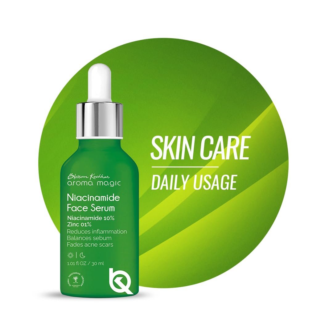 Aroma Magic 10% Niacinamide Face Serum for Acne Marks & Enlarged Pores, Hydration |1% Zinc PCA | Excess Oil/Sebum Control | 30ml