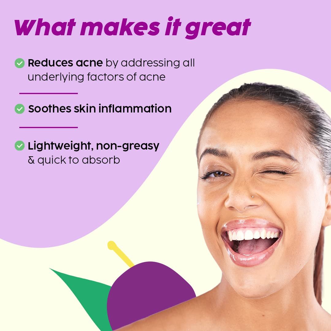 Plix 2% Niacinamide Jamun Moisturizer | With 2% Acne Buster, Witch Hazel & Jamun Extract | Helps Reduce Pimples & Control Excess Oil | Lightweight Moisturizer for Oily & Acne-Prone Skin | 50 thumbnail