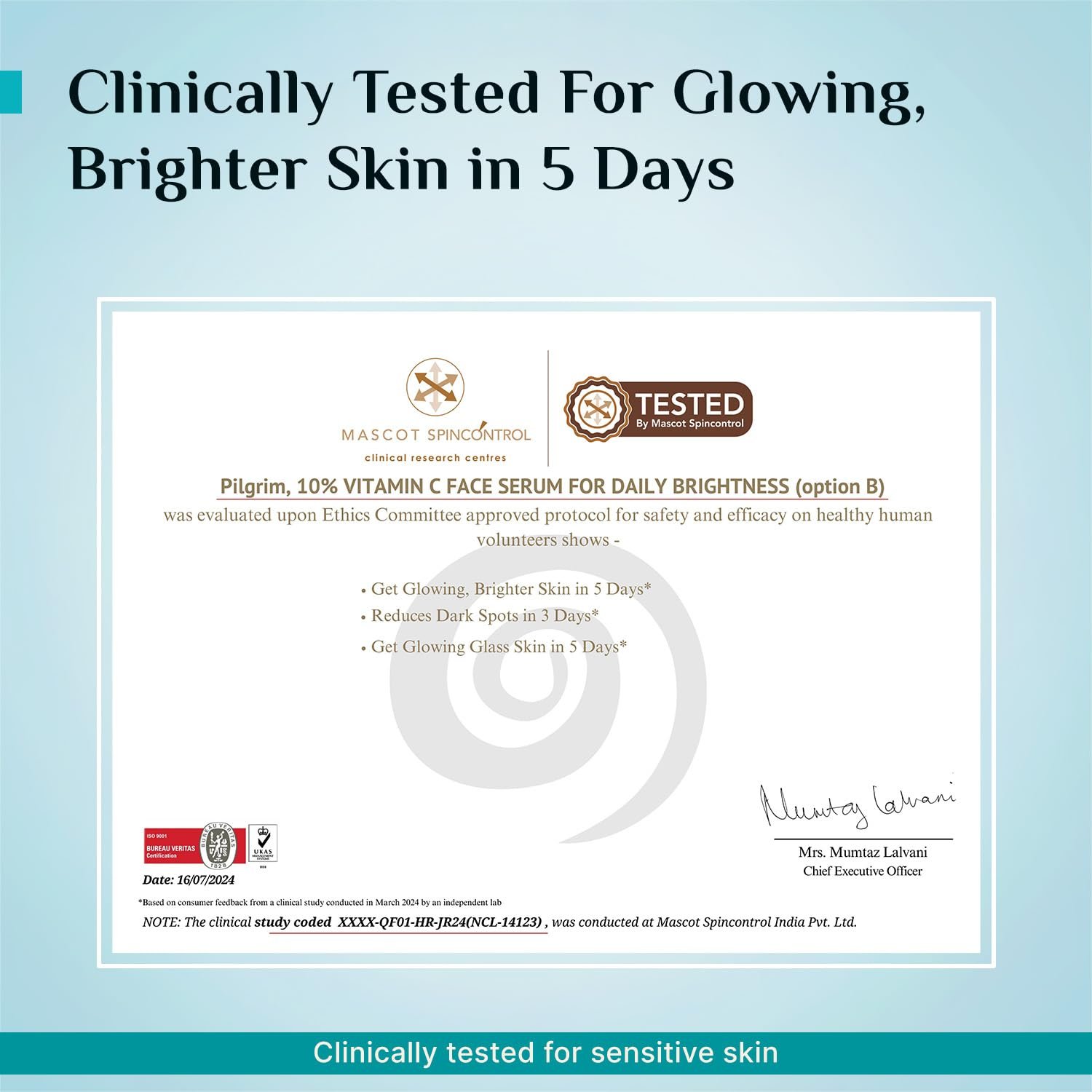 Pilgrim 10% Vitamin C Serum 30ml for Glowing Skin | With 5% Niacinamide, Hyaluronic & Glycolic Acid | Fades Dark Spots, Pigmentation | For All, Oily, Combination, Normal Skin thumbnail