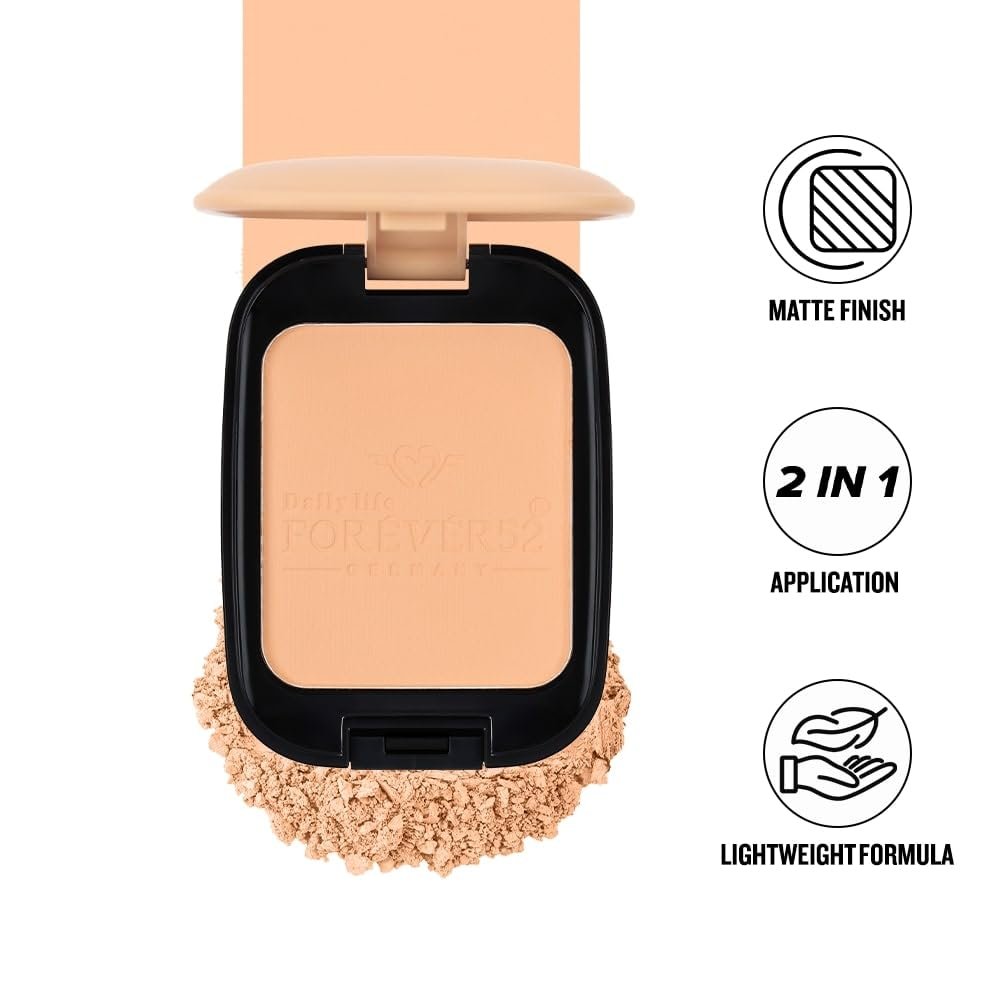 Daily Life Forever52 Dual Wet and Dry Compact + Makeup Setting Powder (Natural-003, 12g) | Matte Finish | Lightweight | Long Lasting | Enriched With Vitamin E | Vegan thumbnail