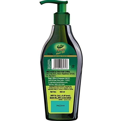 Dabur Amla Hair Oil | Nourishing Hair Oil for Strong, Long & Thick-Looking Hair | Helps Condition & Strengthen Hair | 550ml thumbnail