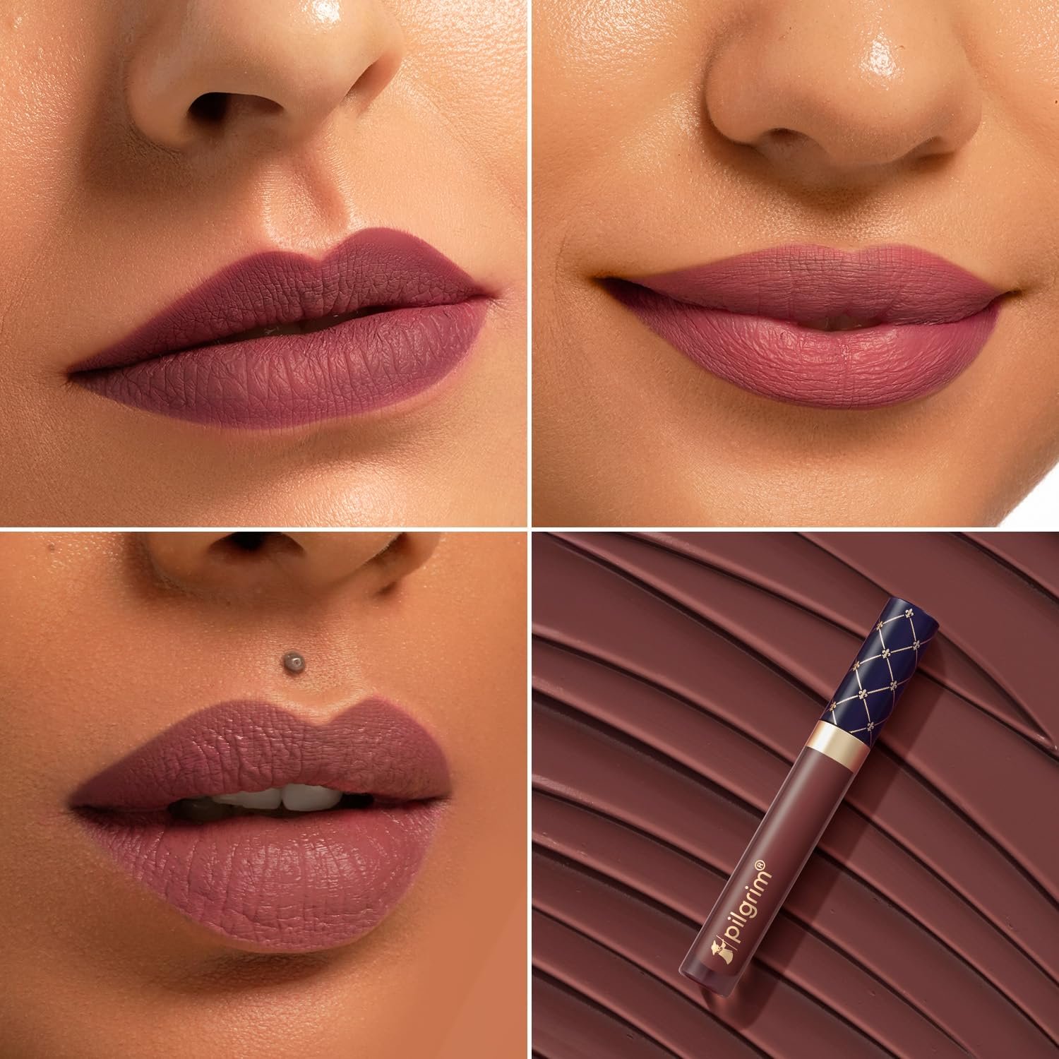Pilgrim Oh So Crème! Premium Matte Liquid Lipstick | Most Lightweight & Transfer-proof Lipstick | Highly Pigmented & Long-Lasting | 3.5ml (Berry Désiré-15) thumbnail