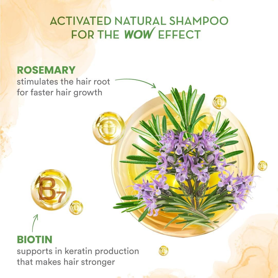 WOW Skin Science Rosemary & Biotin Hair Growth Shampoo | Fights Hair Fall | Grows New Hair | Prevents Breakage & Split Ends | Adds Shine to Dull Hair | 250ml thumbnail