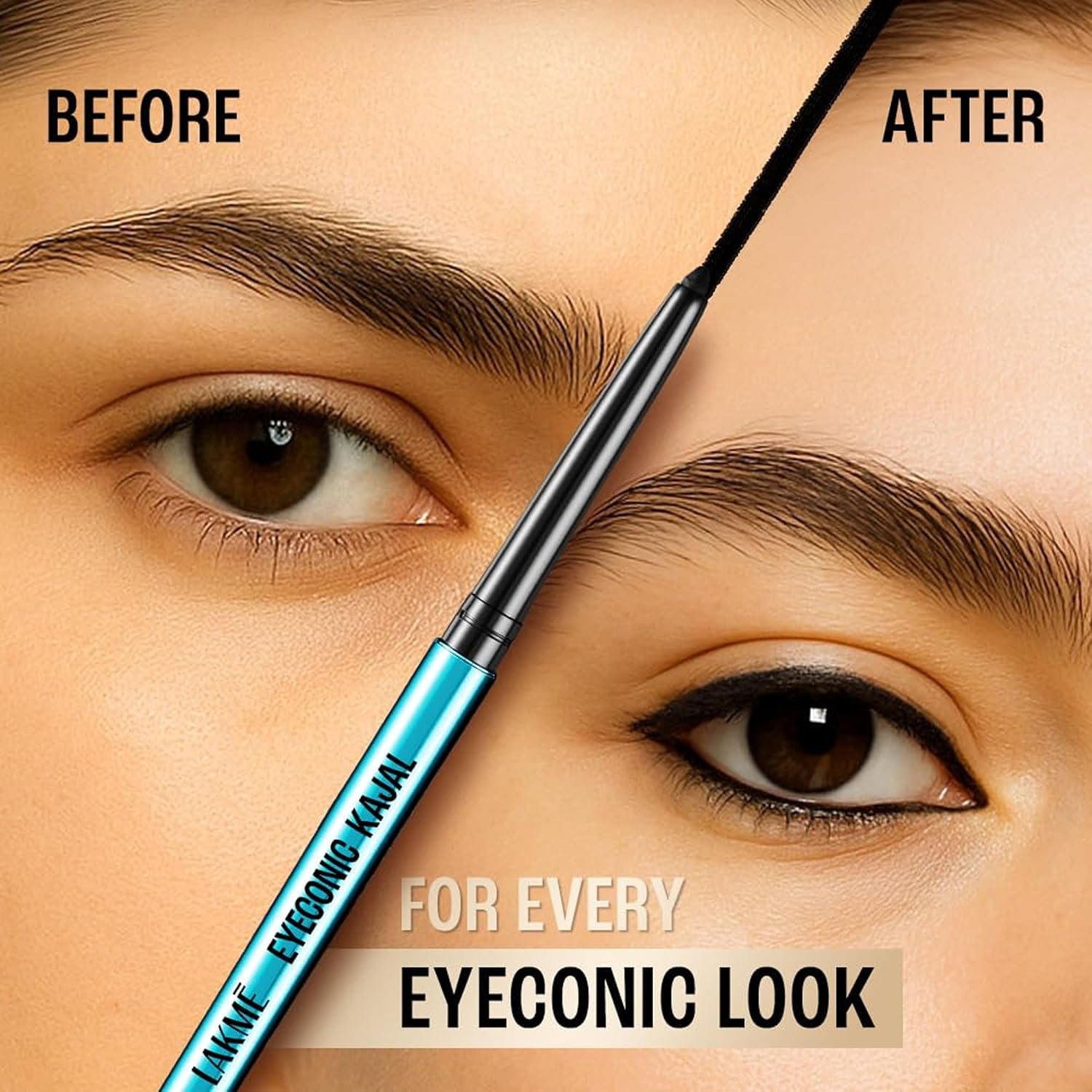 Lakme Eyeconic Kajal, Black Matte Finish, Water Proof, Smudge Proof, Lasts Upto 22 Hrs, 0.35 G thumbnail