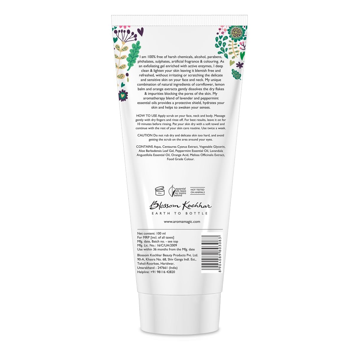 Aroma Magic Peppermint Exfol Gel | Treats blackheads, clears pores, brightens, hydrates With vegetable glycerine, aloe Vera gel, peppermint & lavender essential oils, lemon extract | 100ml thumbnail