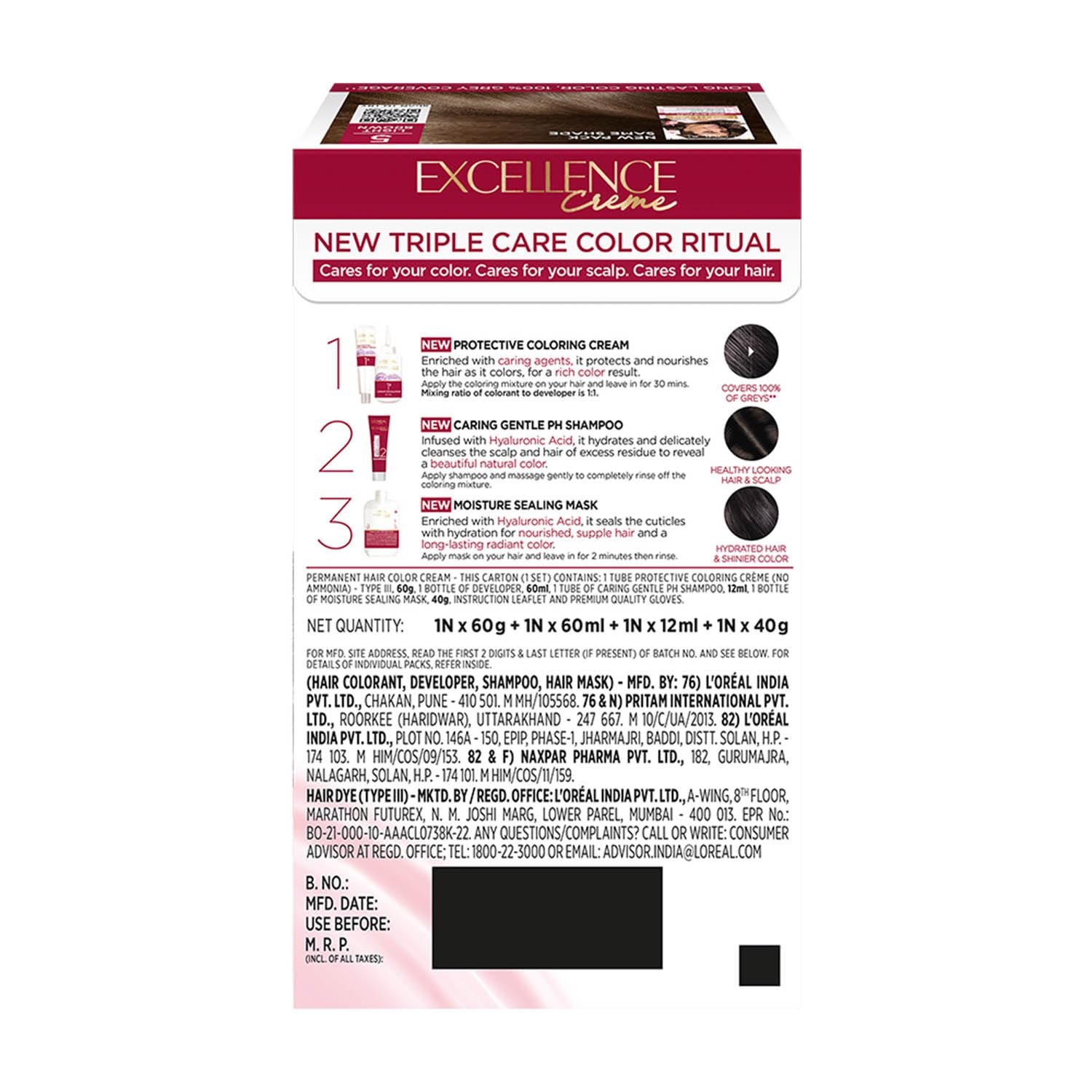 L'Oréal Paris Permanent 5 Light Brown Hair Colour, Radiant At-Home Hair Colour with up to 100% Grey Coverage, Pro-Keratin, Up to 8 Weeks of Colour, 72ml+100g thumbnail