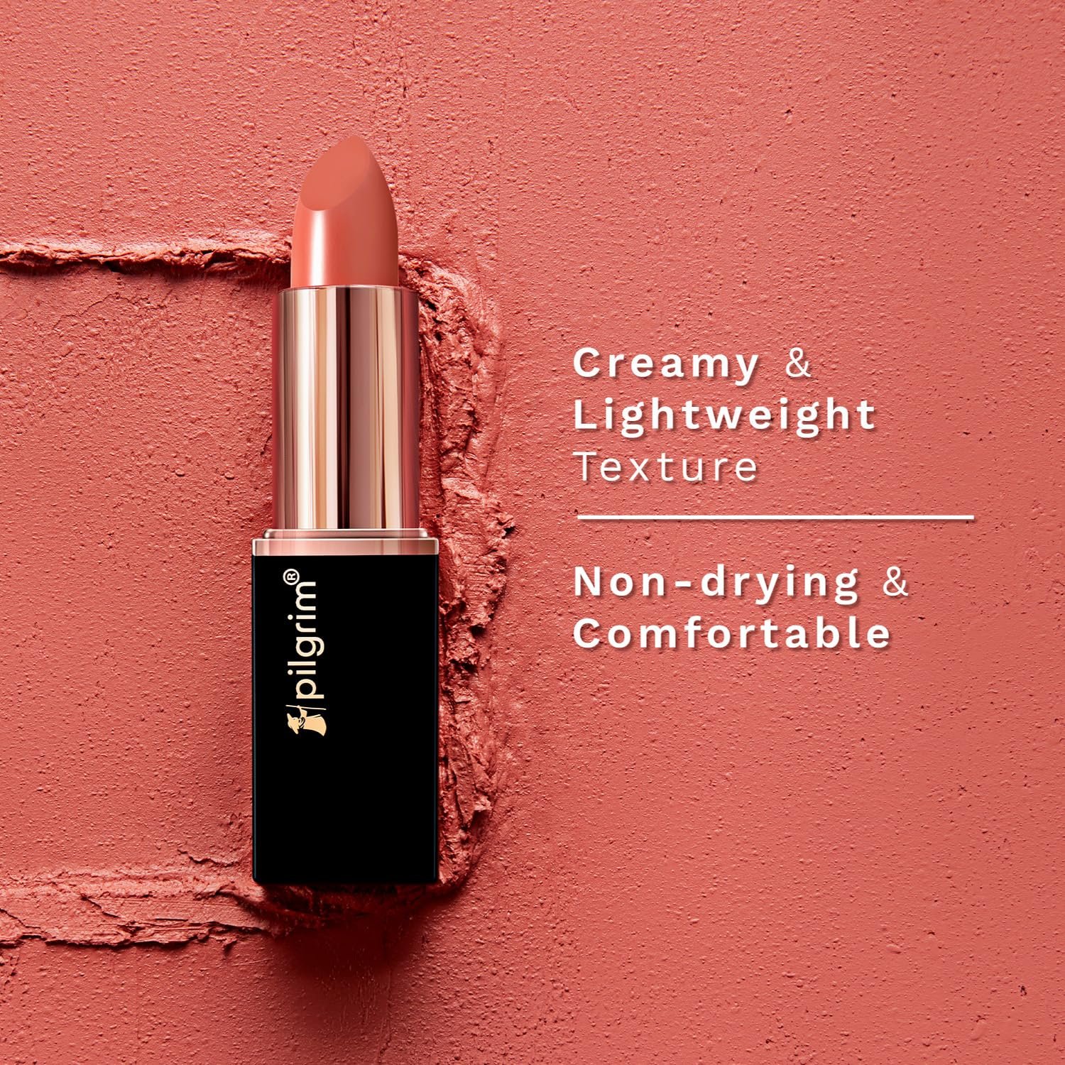Pilgrim Matte Me Up Bullet Lipstick 4.2g | Creamy, Lightweight, Bold, Non Drying | SPF 30 | Enriched With Hyaluronic Acid & Spanish Squalane | Lipstick for dusky skin tone | Coral Envy-01Pil thumbnail