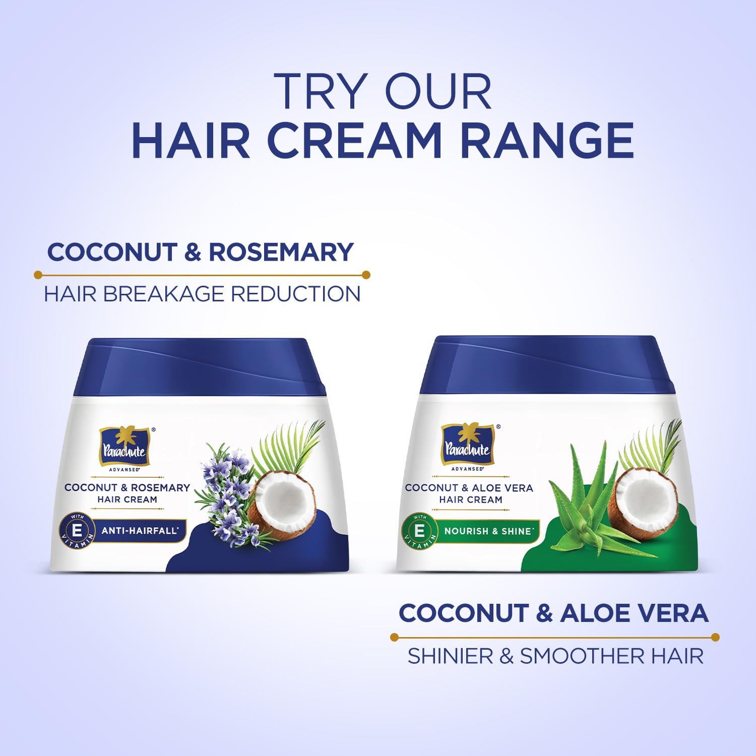 Parachute Advanced Coconut & Rosemary Hair Cream 210ml | Anti – HairFall | 10X Breakage Reduction | 2X Smoother, Softer | For Men & Women thumbnail