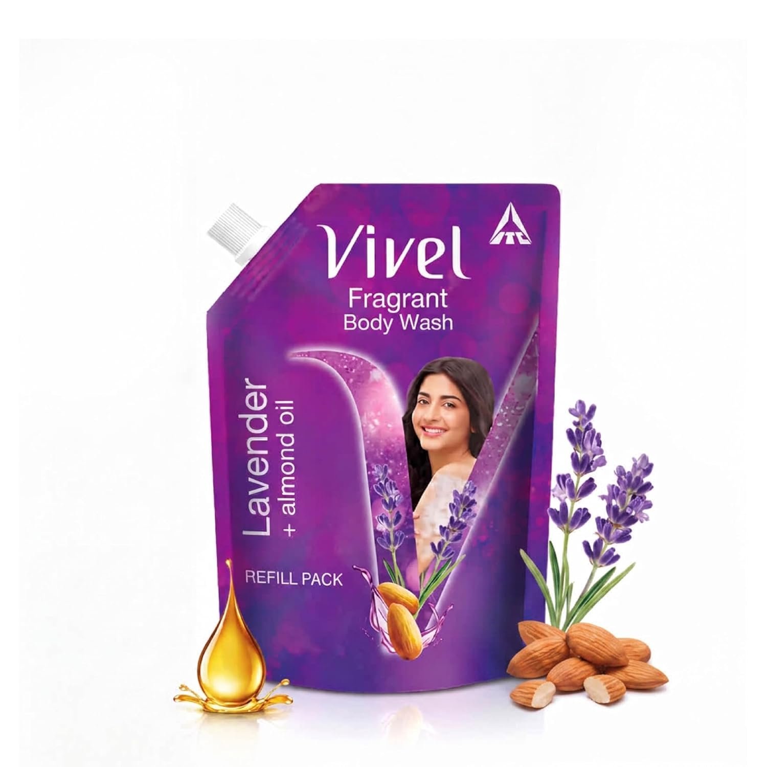 Vivel Lavender & Almond Oil Moisturizing Body Wash | Quick Wash-Off Formula for Soft, Smooth & Nourished-Looking Skin | Daily Body Cleanser | 350ml thumbnail