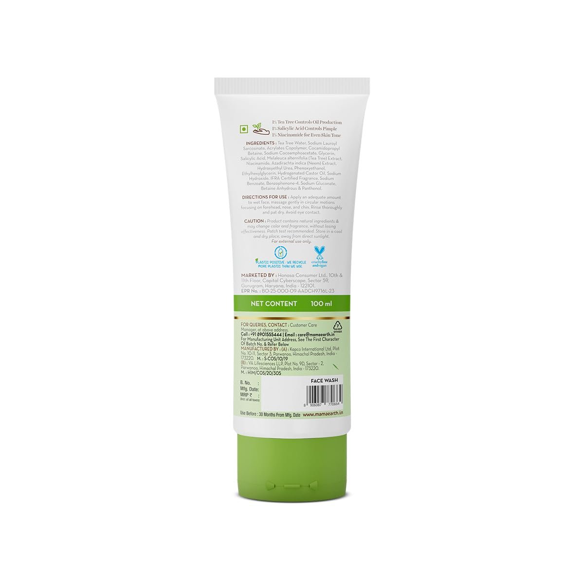 Mamaearth Tea Tree Pimple Control, Anti Acne Face Wash  100ml thumbnail