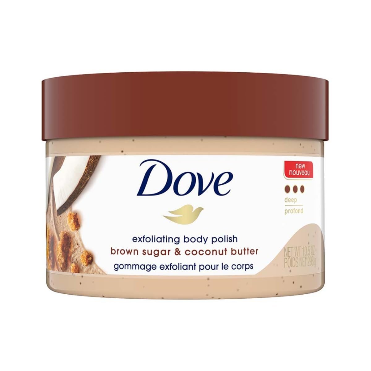 Dove Exfoliating Body Polish Scrub For Dry Skin With Brown Sugar & Coconut Butter, Gently Exfoliates & Moisturizes For Instant Soft & Smooth Skin,  298g thumbnail